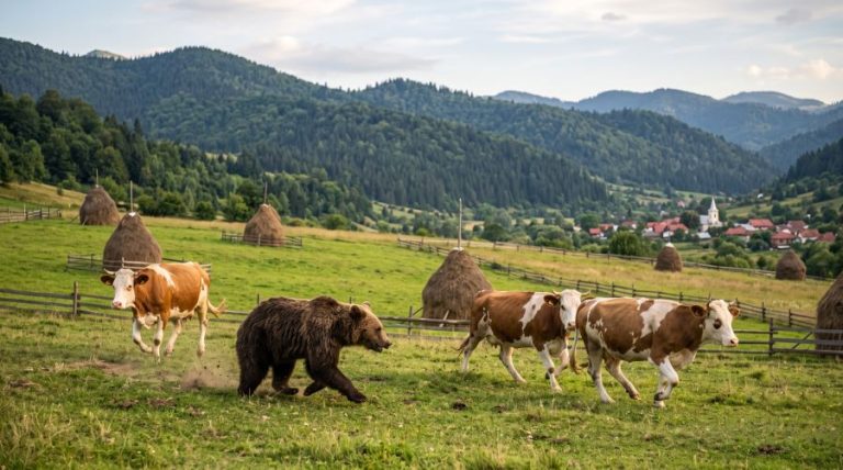 Urșii fac ravagii în județ! Aproape 1.000 de oi, capre și vaci au fost ucise. Și peste 120 hectare de culturi, compromise