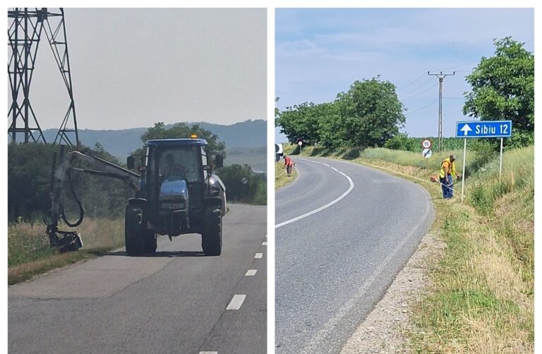 Lucrări pe drumurile județene din Sibiu: cosiri, plombări, marcaje și noi măsuri pentru siguranța rutieră