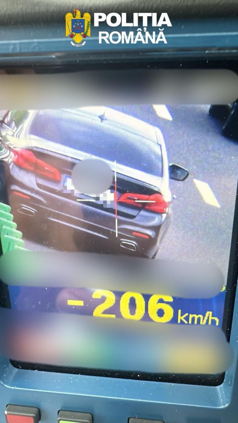 FOTO – Viteză ȘOCANTĂ pe A1, în zona Sibiului! 206 km/h, permis suspendat 120 de zile