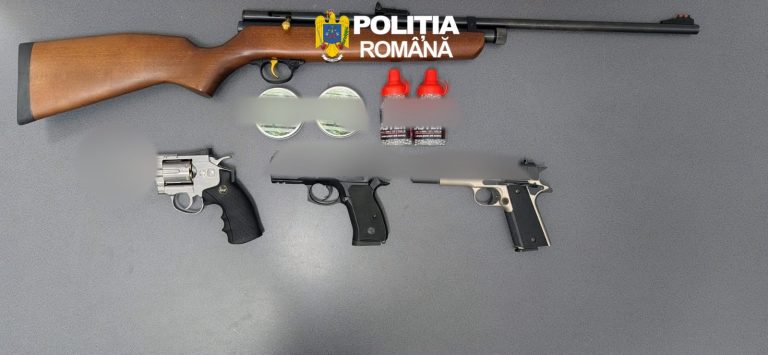 FOTO – DESCOPERIRE ȘOCANTĂ în Sibiu: șase arme deținute ilegal, găsite de polițiști