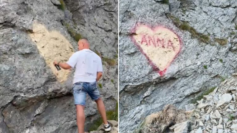 VIDEO: „Este o stâncă!” Replica unui turist prins în timp ce DISTRUGEA peisajul de pe Transfăgărășan a înfuriat România