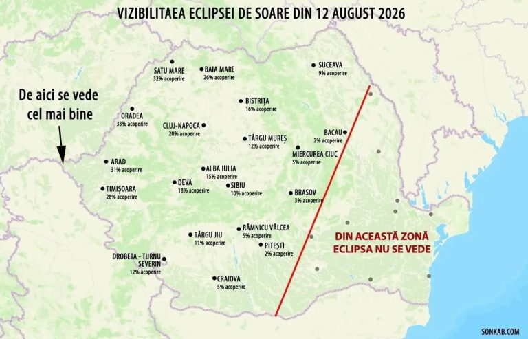 Eclipsa care va transforma cerul României! Sibienii pot observa SPECTACOLUL de pe cer