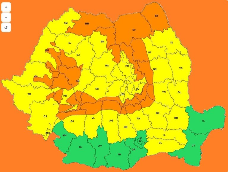 Ploi torențiale, vijelii și grindină: Sibiul intră sub Cod Galben și Portocaliu
