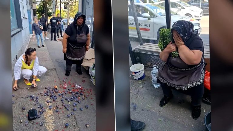 VIDEO – Imagini revoltătoare: polițist local, filmat în timp ce îi confiscă agresiv marfa unei femei în vârstă