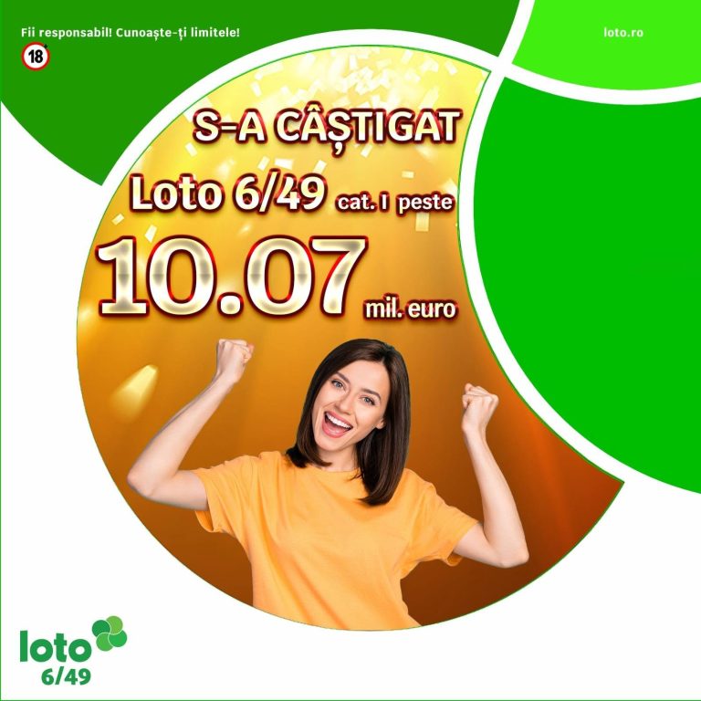 LOVITURA ISTORICĂ la Loto 6/49! Peste 10 milioane de euro, câștigați cu un bilet de 8,50 lei