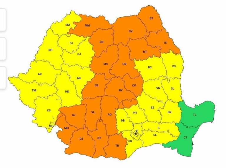 ALERTĂ METEO: Furtunile lovesc în forță! Sibiul intră sub Cod Portocaliu de vijelii și grindină