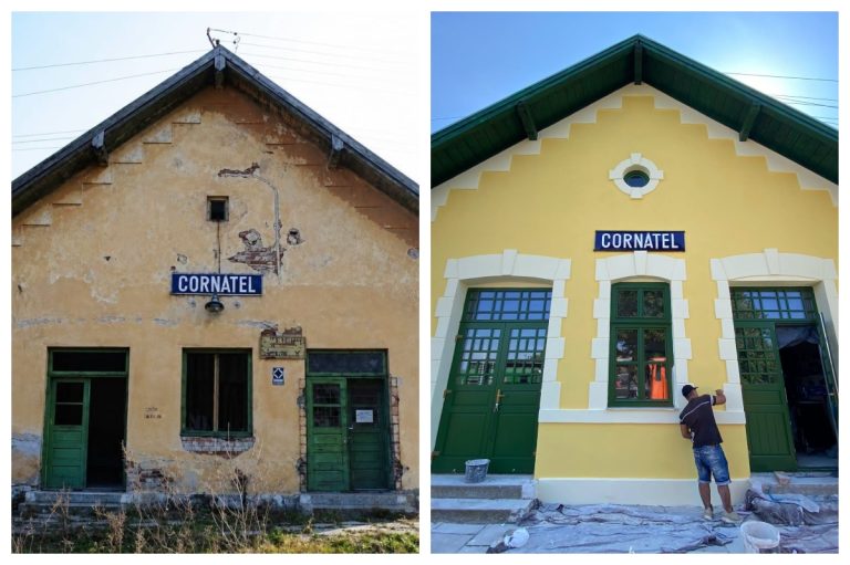 Gara Cornățel, readusă la aspectul original. O nouă clădire restaurată pe traseul Mocăniței Văii Hârtibaciului