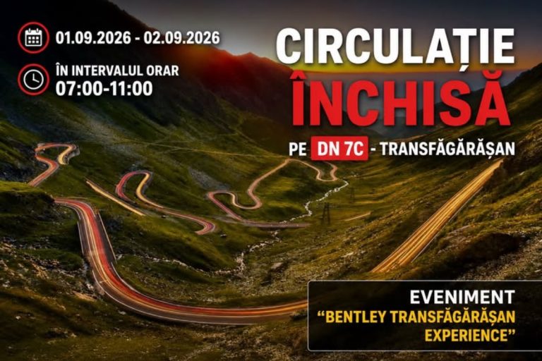 Transfăgărășanul se închide temporar. Restricții de circulație pe DN7C, în 1 și 2 septembrie