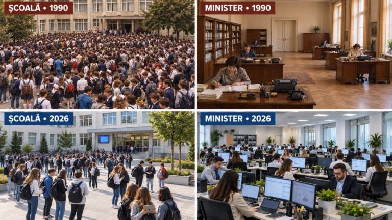 România a pierdut aproape două milioane de elevi, dar aparatul central al Educației a crescut de 2,4 ori