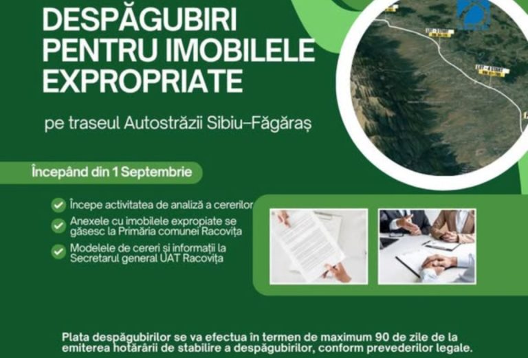 Despăgubiri pentru imobilele expropriate la Autostrada Sibiu-Făgăraș: ce trebuie să știe proprietarii din Racovița