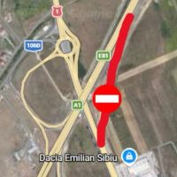Bretea de acces pe A1, închisă în zona Sibiului. Restricții pentru lucrări la infrastructură