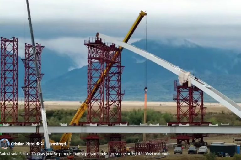 Autostrada Sibiu-Făgăraș A13: lucrările avansează pe tronsoanele 3 și 4. Care este stadiul șantierelor