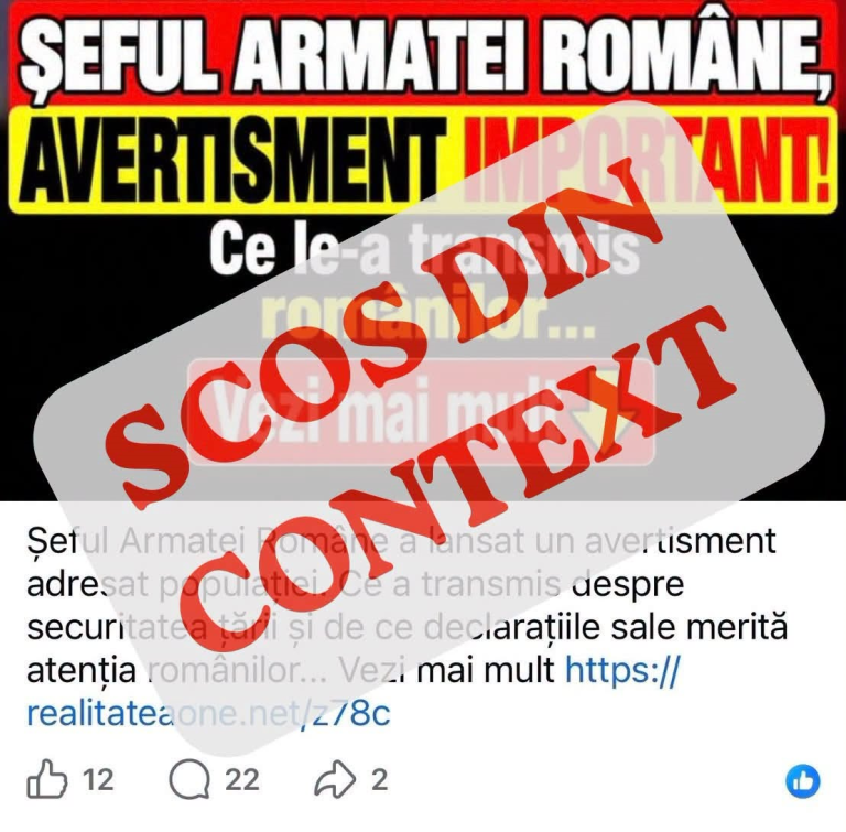 ALERTĂ FALSĂ despre Armata Română! MApN: „Generalul Gheorghiță Vlad nu a emis nicio alertă națională”