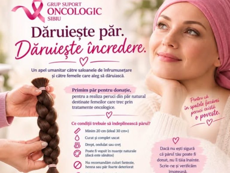 Donație de păr pentru femeile cu cancer, la Sibiu: un gest simplu care poate reda încrederea